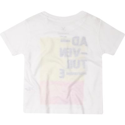 Mini boys white neon print t-shirt